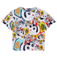 Niños Autros Estampado - Camiseta de algodón con estampado Manekineko para niño, Blanco vista frontal