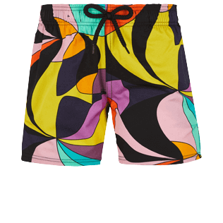 Boys Others Printed - Boys Swim Trunks Stretch 1984 Invisible Fish, Black front view