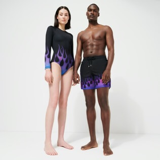 Men Others Printed - Men Swim Trunks Hot Rod 360° - Vilebrequin x Sylvie Fleury, Black details view 4