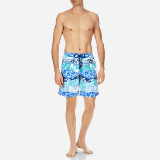 Hombre Corte Largo Estampado - Bañador largo con estampado Vague Heritage para hombre, Azul marino frontworn Hombre Corte Largo Estampado - Bañador largo con estampado Vague Heritage para hombre, Azul marino frontworn