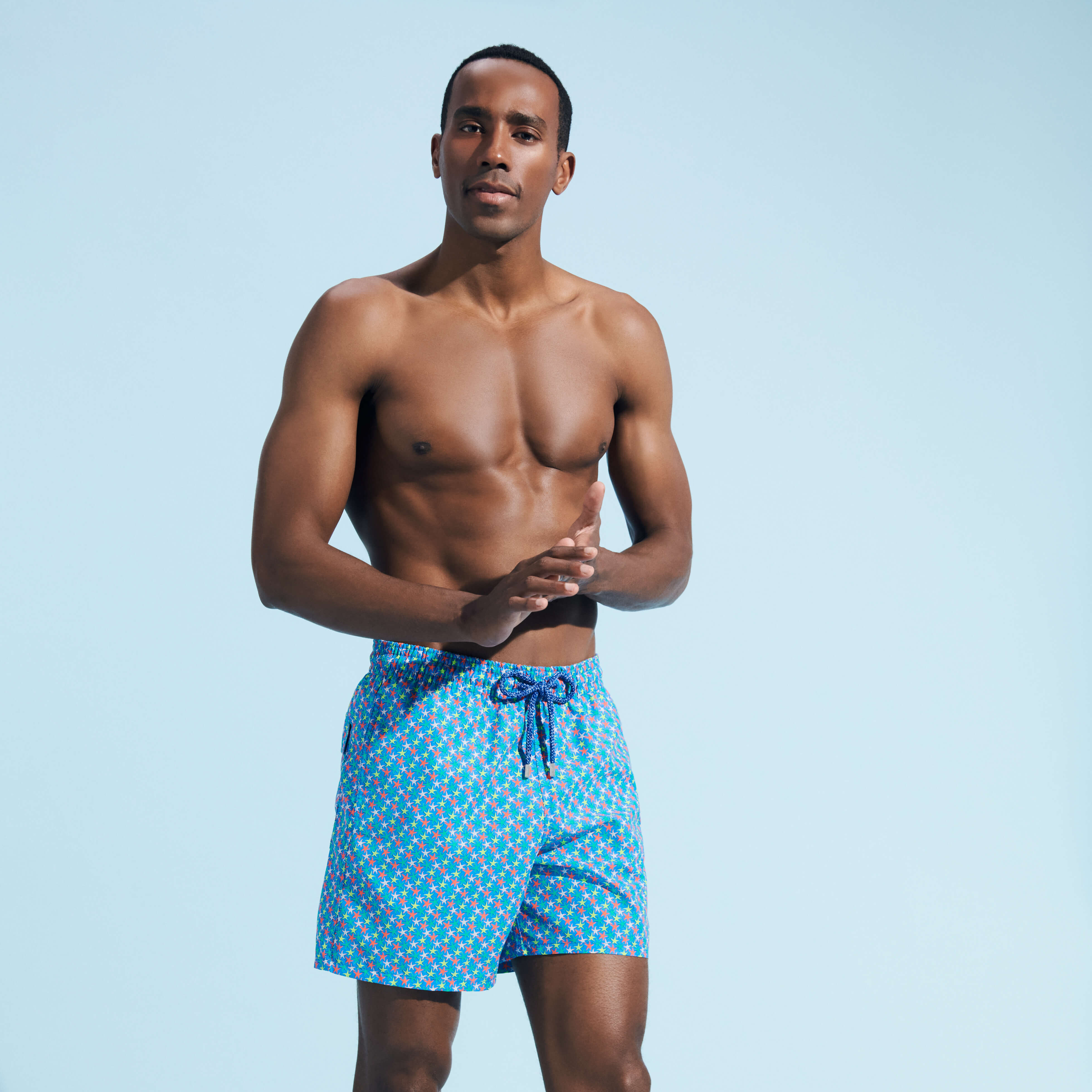 Men Swim Trunks Flocked Starlettes