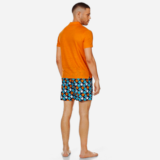 Hombre Autros Liso - Polo en punto de lino de color liso para hombre, Azafran backworn Hombre Autros Liso - Polo en punto de lino de color liso para hombre, Azafran backworn