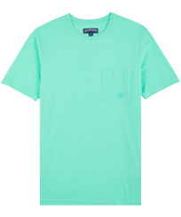 Hombre Autros Liso - Camiseta de algodón orgánico de color liso para hombre, Laguna vista frontal