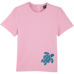 Girls Others Printed - Turtle print cotton t-shirt Girl, Pink quartz front Girls Others Printed - Turtle print cotton t-shirt Girl, Pink quartz front