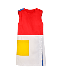 Women Others Solid - Women multicolor sleeveless dress - Vilebrequin x JCC+ - Limited Edition, White front view