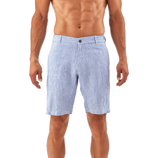 Herren Andere Grafisch - Gerade geschnittene Bermudashorts mit Mikro-Streifen, Ultramarin blau supp2 Herren Andere Grafisch - Gerade geschnittene Bermudashorts mit Mikro-Streifen, Ultramarin blau supp2
