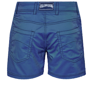Men Flat belts Solid - Men Swim Trunks Flat Belt Solid, Sea blue back view