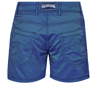 Imagen de Hombre Cintura plana Liso - Bañador con cinturilla lisa de color liso para hombre, Mar azul vista trasera Imagen de Hombre Cintura plana Liso - Bañador con cinturilla lisa de color liso para hombre, Mar azul vista trasera