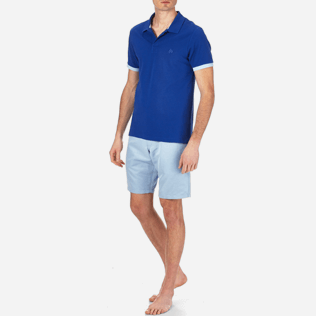 Homme Polos Uni - Polo en piqué de coton, Celeste frontworn Homme Polos Uni - Polo en piqué de coton, Celeste frontworn