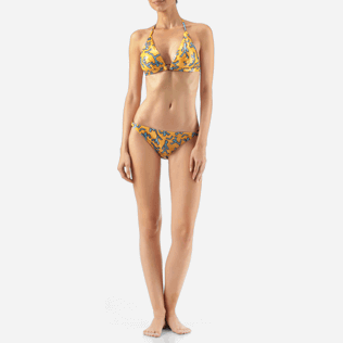 Damen Oberteile Bedruckt - Danse du Feu-Triangel-Bikinioberteil, Kurkuma frontworn Damen Oberteile Bedruckt - Danse du Feu-Triangel-Bikinioberteil, Kurkuma frontworn