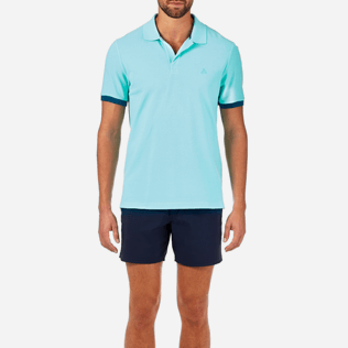 Men Others Solid - Solid Cotton pique polo, Lagoon supp1 Men Others Solid - Solid Cotton pique polo, Lagoon supp1