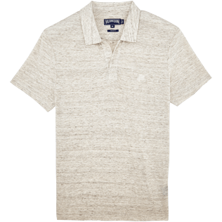 Men Others Solid - Men Linen Jersey Polo shirt Solid, Heather grey front Men Others Solid - Men Linen Jersey Polo shirt Solid, Heather grey front