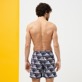 Men Classic Embroidered - Men Embroidered Swimwear Waves - Limited Edition, Sapphire back worn view