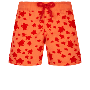 Boys Others Magic - Boys Swim Trunks Turtles In The Sky Flocked, Guava front view