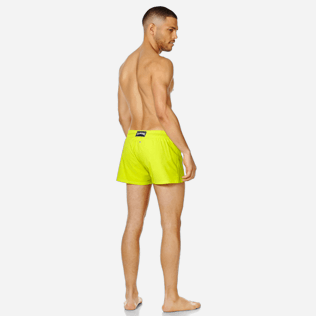 Men Short classic Solid - Men Swim Trunks Short and Fitted Stretch Solid, Chartreuse backworn Men Short classic Solid - Men Swim Trunks Short and Fitted Stretch Solid, Chartreuse backworn