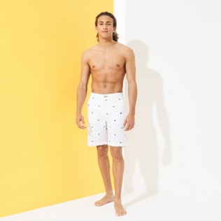Hombre Autros Estampado - Bermudas tipo pantalones chinos para hombre con bordado del motivo 2009 Les Requins, Blanco frontworn Hombre Autros Estampado - Bermudas tipo pantalones chinos para hombre con bordado del motivo 2009 Les Requins, Blanco frontworn