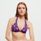 Donna Ferretto Stampato - Top bikini donna con ferretto Hypno Shell, Blu marine dettagli vista 1