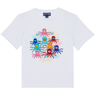 Autros Estampado - Camiseta de algodón con estampado Multicolore Medusa para niños, Blanco vista frontal