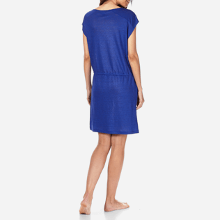 Femme AUTRES Uni - Robe courte en Jersey de lin Femme Unie, Bleu neptune backworn Femme AUTRES Uni - Robe courte en Jersey de lin Femme Unie, Bleu neptune backworn
