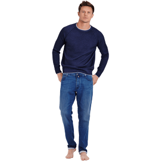Homme AUTRES Uni - Pantalon 5 Poches Homme Coupe carotte, Bleach denim w4 supp2 Homme AUTRES Uni - Pantalon 5 Poches Homme Coupe carotte, Bleach denim w4 supp2