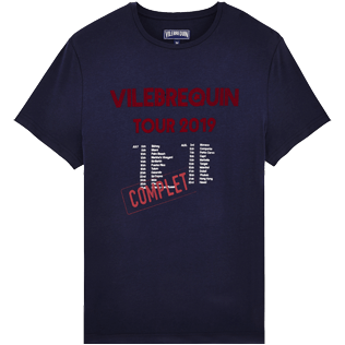Men Others Printed - Men Cotton T-Shirt Vilebrequin Tour, Navy front Men Others Printed - Men Cotton T-Shirt Vilebrequin Tour, Navy front