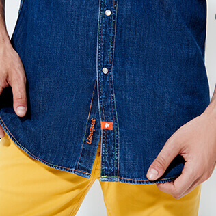 Homme AUTRES Uni - Chemise Western homme en jean manches longues, Med denim w2 supp2 Homme AUTRES Uni - Chemise Western homme en jean manches longues, Med denim w2 supp2