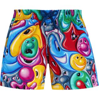 Boys Others Printed - Boys Swim Trunks Faces In Places - Vilebrequin x Kenny Scharf, Multicolor front view