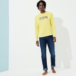 Photo de Homme AUTRES Uni - T-shirt manches longues en coton, Citron vue de détail 5 Photo de Homme AUTRES Uni - T-shirt manches longues en coton, Citron vue de détail 5