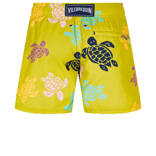 Jungen Andere Bedruckt - Ultraleichte und verstaubare Ronde Des Tortues Multicolores Badeshorts für Jungen, Matcha Rückansicht