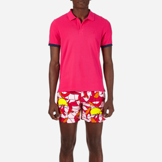 Men Others Solid - Men Cotton Pique Polo shirt Solid, Shocking pink supp1 Men Others Solid - Men Cotton Pique Polo shirt Solid, Shocking pink supp1