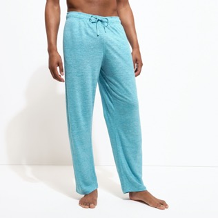 男款 Others 纯色 - Unisex Linen Jersey Pants Solid, Heather azure 细节视图1