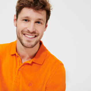 Hombre Autros Liso - Polo en tejido terry de color liso para hombre, Albaricoque supp3 Hombre Autros Liso - Polo en tejido terry de color liso para hombre, Albaricoque supp3
