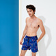 Men Classic Embroidered - Men Swim Trunks Embroidered Giaco Elephant - Limited Edition, Batik blue details view 5