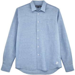 Herren Hemden Grafisch - Gestreiftes Leinenhemd, Jeans blue front Herren Hemden Grafisch - Gestreiftes Leinenhemd, Jeans blue front