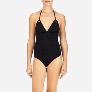 Femme Une Pièce Uni - Maillot une pièce Néoprène Uni, Noir supp1 Femme Une Pièce Uni - Maillot une pièce Néoprène Uni, Noir supp1