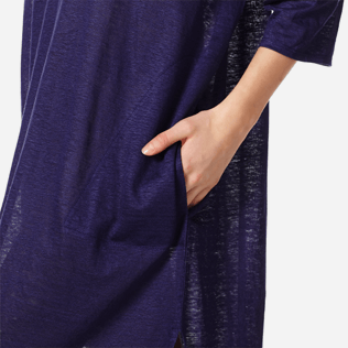 Women Others Solid - Women Long linen jersey Tunic Dress Solid, Midnight blue supp1 Women Others Solid - Women Long linen jersey Tunic Dress Solid, Midnight blue supp1