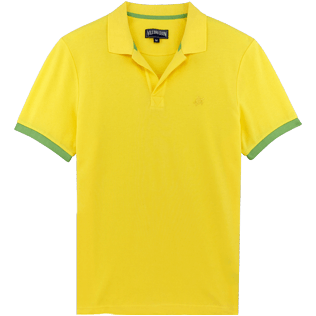 Men Others Solid - Men Cotton Pique Polo Shirt Solid, Acacia front Men Others Solid - Men Cotton Pique Polo Shirt Solid, Acacia front