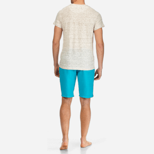 Men Others Solid - Men Linen Jersey T-shirt Solid, Heather grey backworn Men Others Solid - Men Linen Jersey T-shirt Solid, Heather grey backworn