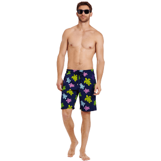 Hombre Clásico largon Estampado - Bañador largo y elástico con estampado Ronde des Tortues para hombre, Azul marino supp2 Hombre Clásico largon Estampado - Bañador largo y elástico con estampado Ronde des Tortues para hombre, Azul marino supp2