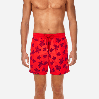 Men Classic / Moorea Printed - Flocked Turtles Swim shorts, Poppy red supp1 Men Classic / Moorea Printed - Flocked Turtles Swim shorts, Poppy red supp1