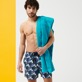 Men Others Solid - Solid Organic Cotton Beach Towel, Ming blue front worn view