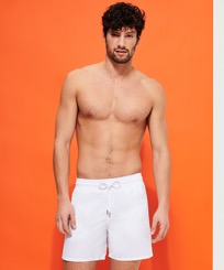 Men Others Solid - Men Swimwear Solid, White front worn view