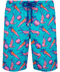 Hombre Short Clásico Estampado - Men Long Ultra-light and packable Swimwear Crevettes et Poissons, Curazao vista frontal