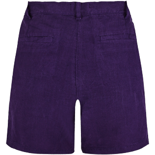 Women Others Solid - Women Linen Bermuda Shorts Solid, Reddish purple back Women Others Solid - Women Linen Bermuda Shorts Solid, Reddish purple back