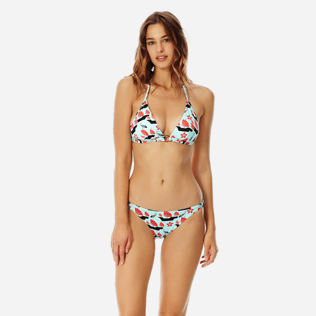 Donna Slip classico Stampato - Slip bikini donna da allacciare Hong Kong, Menta frontworn Donna Slip classico Stampato - Slip bikini donna da allacciare Hong Kong, Menta frontworn