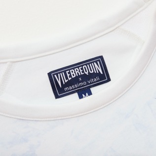 Uomo Altri Stampato - Men Cotton Sweatshirt Ski - Vilebrequin x Massimo Vitali, Azzurro cielo dettagli vista 1