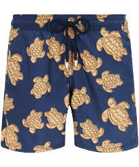 Uomo Classico Stampato - Costume da bagno uomo Sand Turtles, Blu marine vista frontale