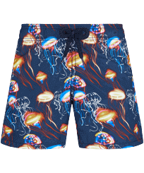 Niños Autros Estampado - Boys Swim Shorts Neo Medusa, Azul marino vista frontal