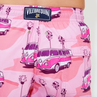 Men Classic Printed - Men Swim Trunks 1992 On The Road, Pink litchi details view 3