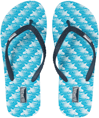 Women Flip Flops Micro Waves Lazulii blue front view